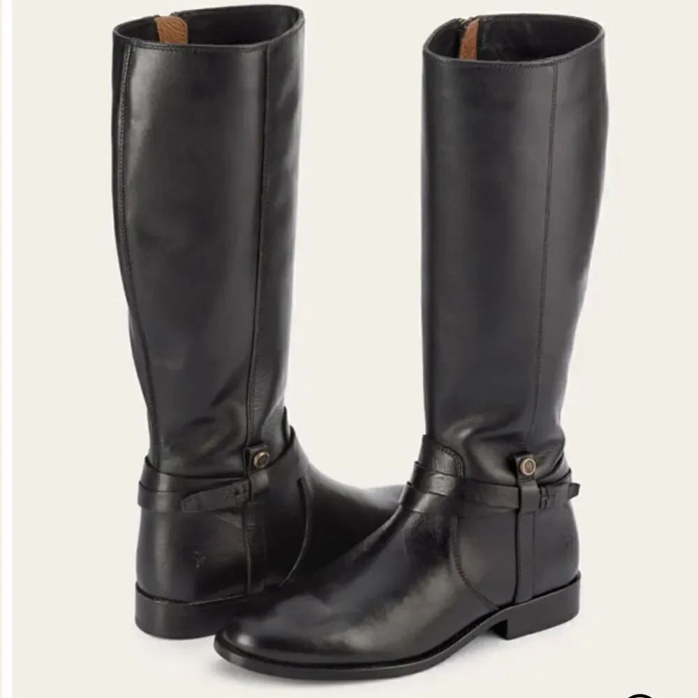 Frye Melissa Belted Tall Boots Size 6.5 Black NEW $358